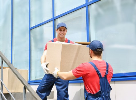 Local same day removals team navigating a busy Wandsworth street