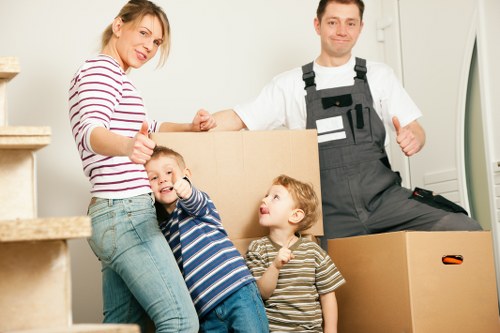 Packed household items ready for house removals in Wandsworth